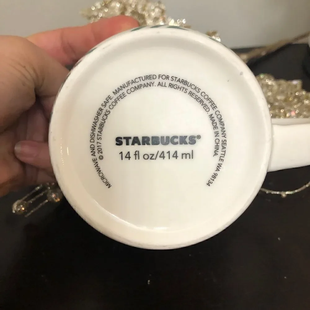 Starbucks White Ceramic Coffee Mug 14 Fl. Oz.